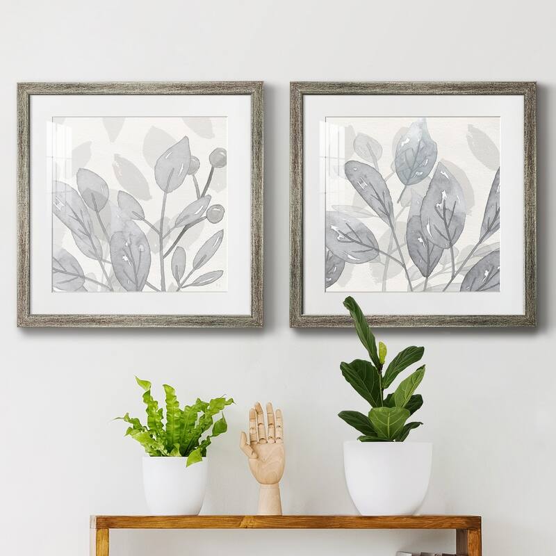 Shadow Leaves I- Premium Framed Print - Ready to Hang