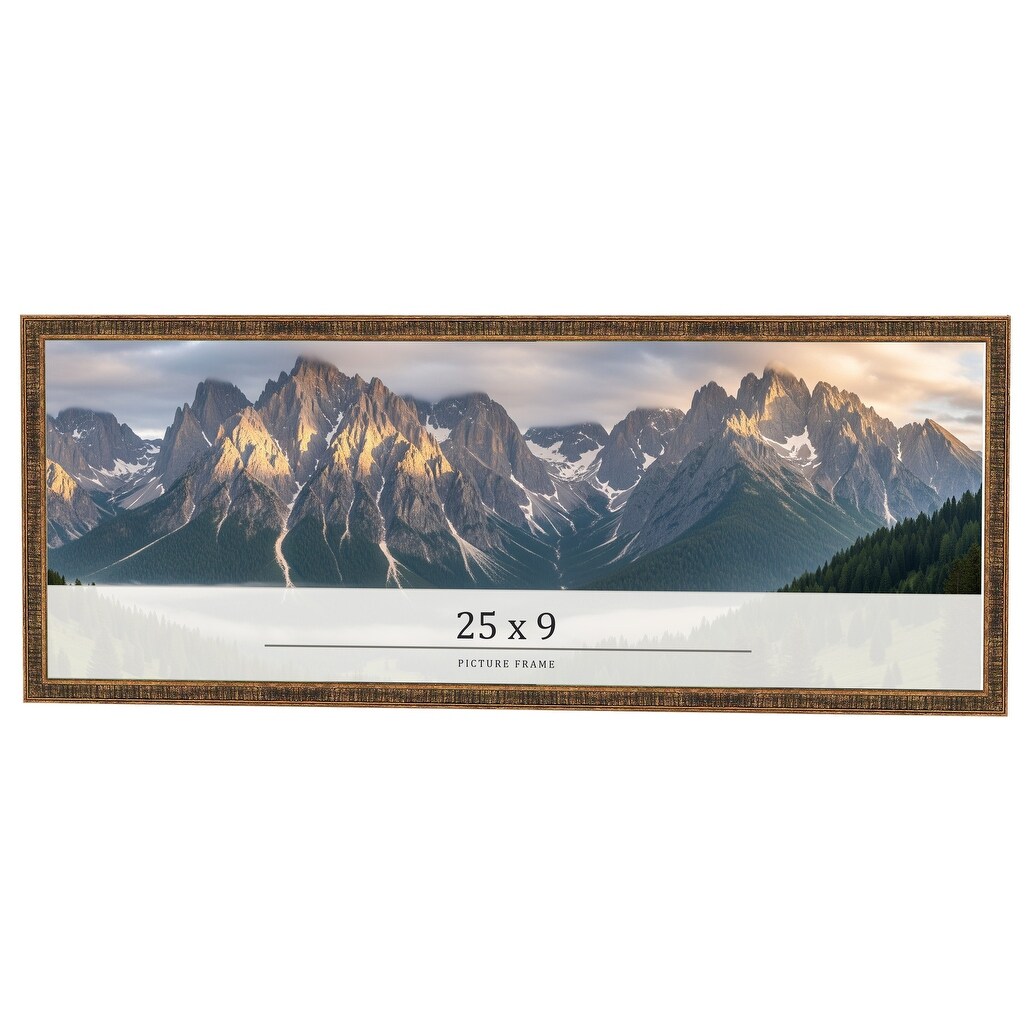 25x9 Frame Gold Kingsley Distressed Solid Wood Picture Frame Width