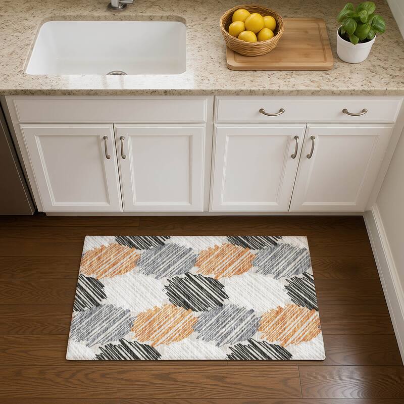 Premium Washable Super Soft Casual Contemporary Mayfield Rug - Copper - 1'8" x 2'6"