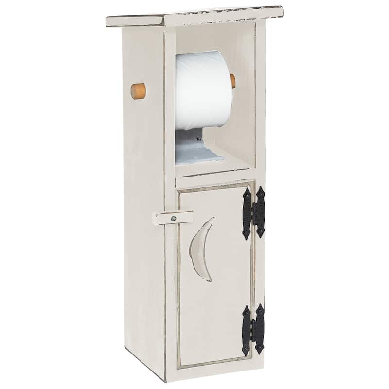 Farmhouse Toilet Paper Holder - Antique White