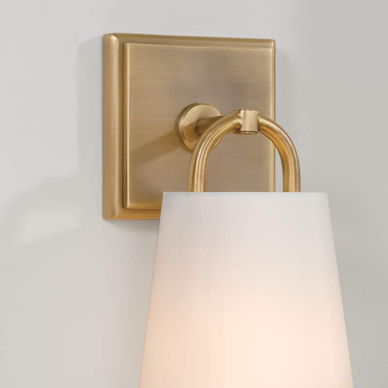 Brody 1-light Wall Sconce w/ White Fabric Shade