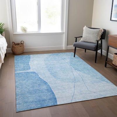 Machine Washable Indoor/ Outdoor Chantille Modern Abstract Rug