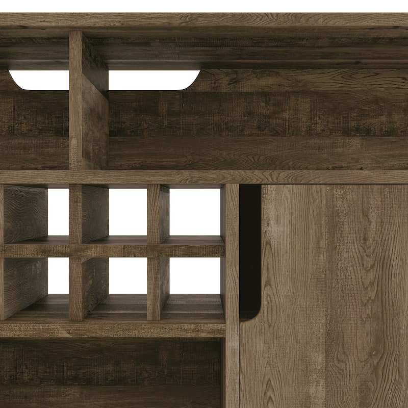 DH BASIC Rustic Iron 7-Shelf and 8-Bottle Wine Cabinet by Denhour