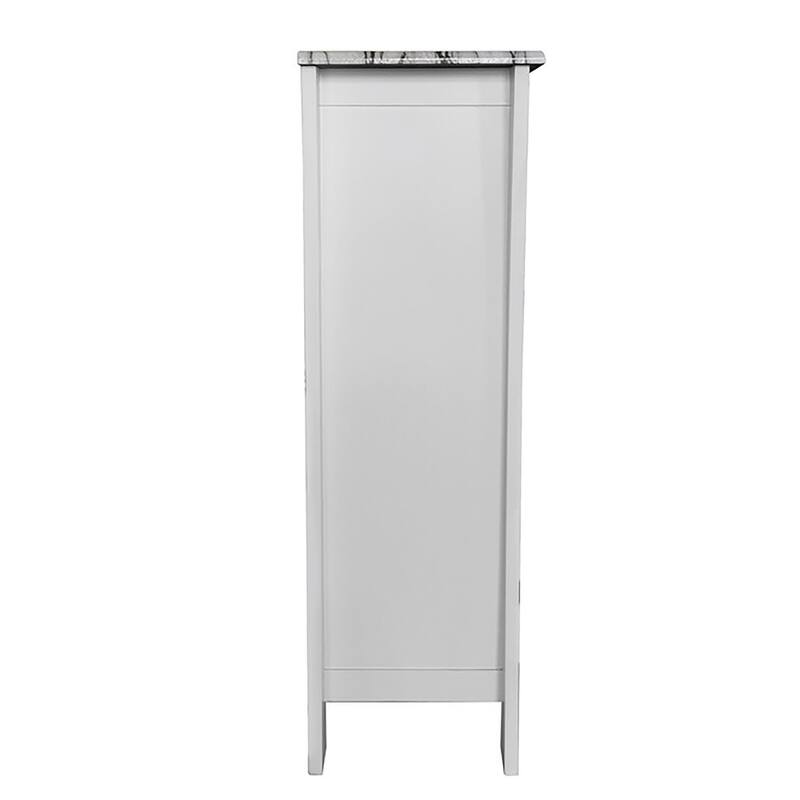 Bar Cabinet Wine Storage With Glass Holders & Drawer, White