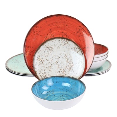 Petterson 12 Piece Chip-Resistant Melamine Dinnerware Set