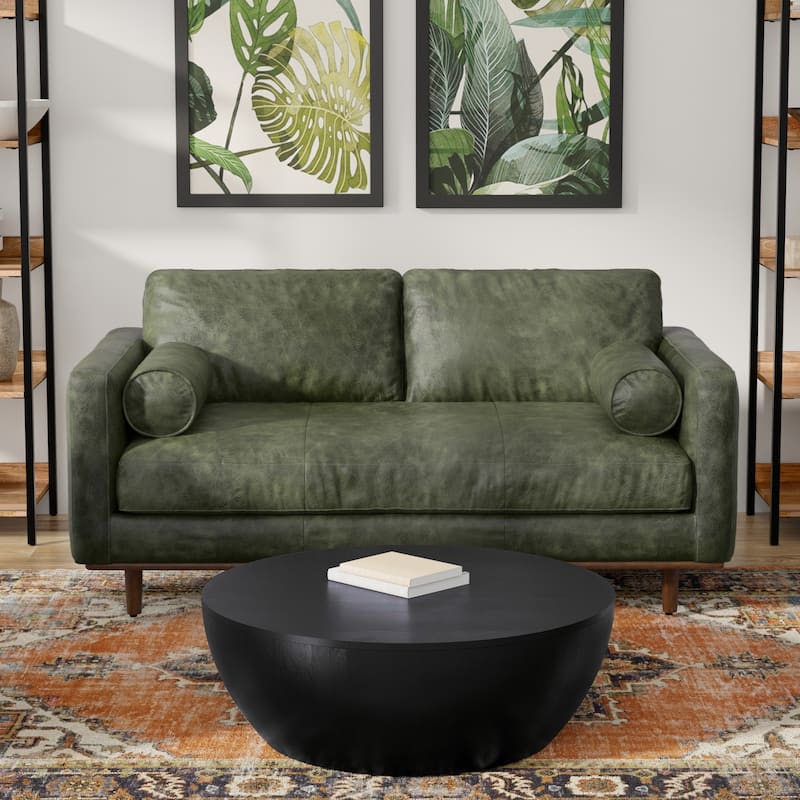 WYNDENHALL Brixley 72 inch Wide Mid-Century Modern Sofa - 72"W x 38.25"D x 34"H - Moss Green
