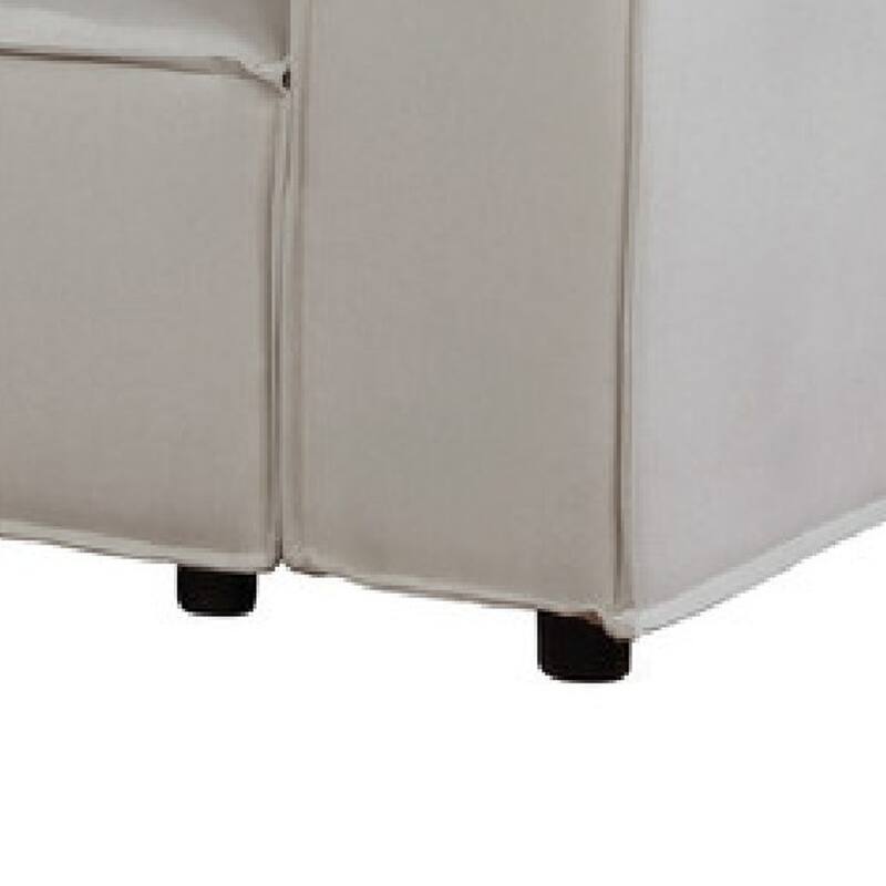 Melro Modular Sectional Sofa w Ottoman, 5 Pillow, Beige Linen 99 Inch