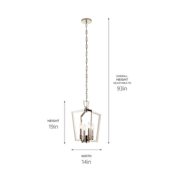 Kichler Abbotswell 19 inch 4 Light Pendant in Polished Nickel