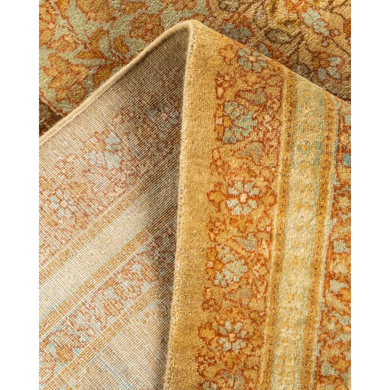 Overton Handknotted Wool Traditional Oriental Yellow Area Rug - 6' x 9'