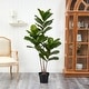 preview thumbnail 4 of 3, 65-inch Fiddle Leaf Tree UV Resistant (Indoor/Outdoor) - Green