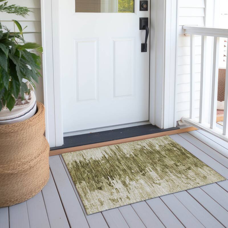Machine Washable Indoor/ Outdoor Chantille Abstract Ombre Rug