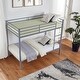 preview thumbnail 11 of 31, Twin Over Twin Metal Bunk Bed, Low Profile, Ladder, High Guardrail