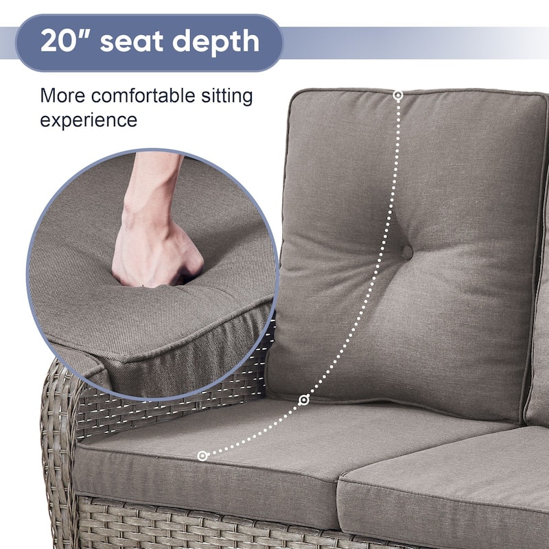 Gymojoy Outdoor Wicker Patio Furniture Sofa Chair Set Weather-Resistant