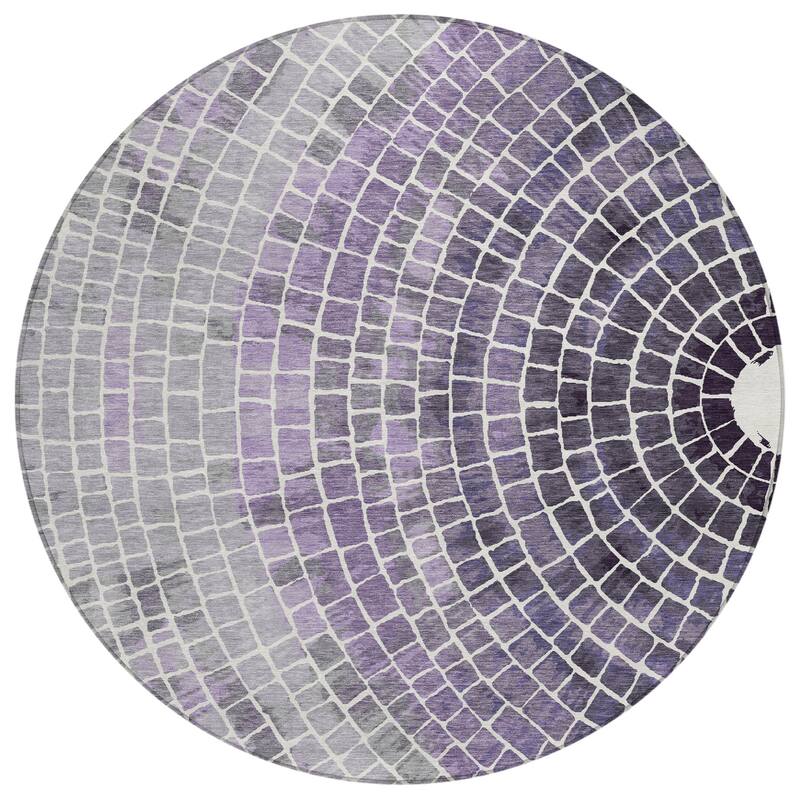 Machine Washable Indoor/ Outdoor Mosaic Rome Chantille Rug