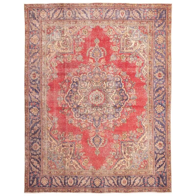ECARPETGALLERY Hand-knotted Antalya Vintage Red Wool Rug - 9'3 x 11'11
