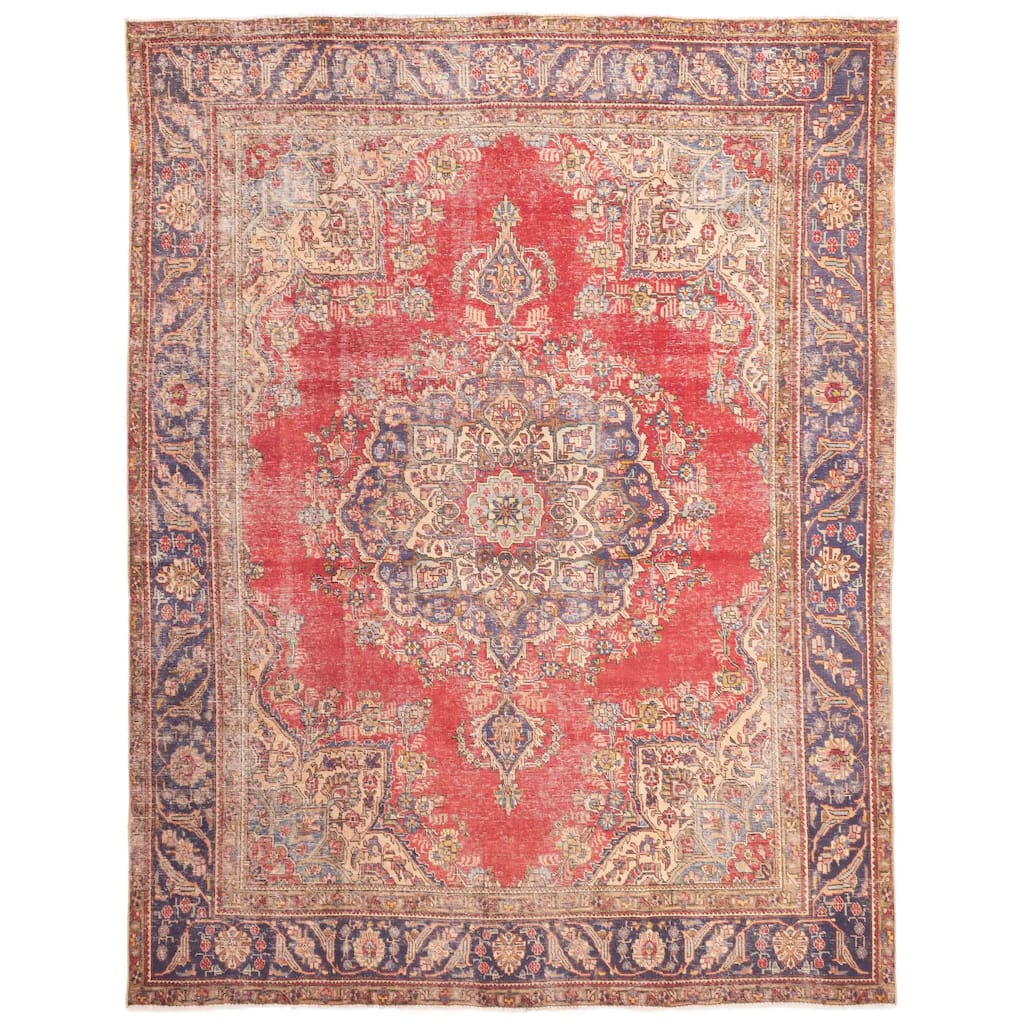 ECARPETGALLERY Hand-knotted Antalya Vintage Red Wool Rug - 9'3 x 11'11