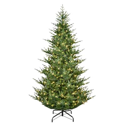 Puleo International 10' Pre-Lit Artificial Hillside Spruce Tree