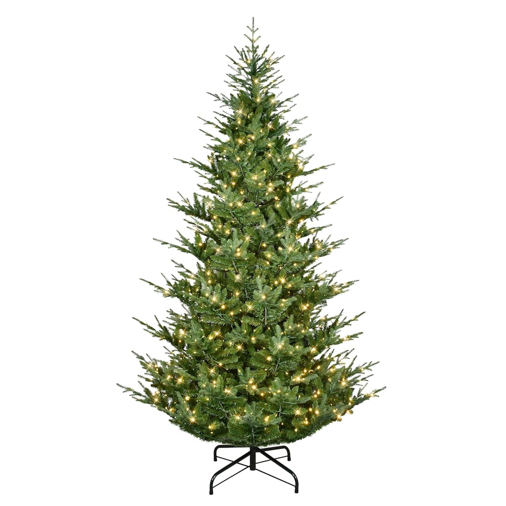 Puleo International 10' Pre-Lit Artificial Hillside Spruce Tree