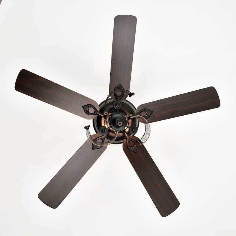52'' Farmhouse Ceiling Fan 5PCS Dual Finish Blades Industrial Fandelier
