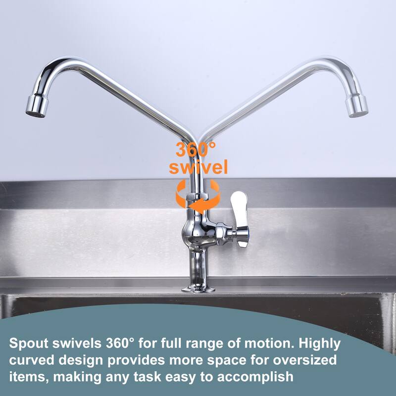 WOWOW 10 in. Spout Single Handle Deck Mount Standard Kitchen Faucet