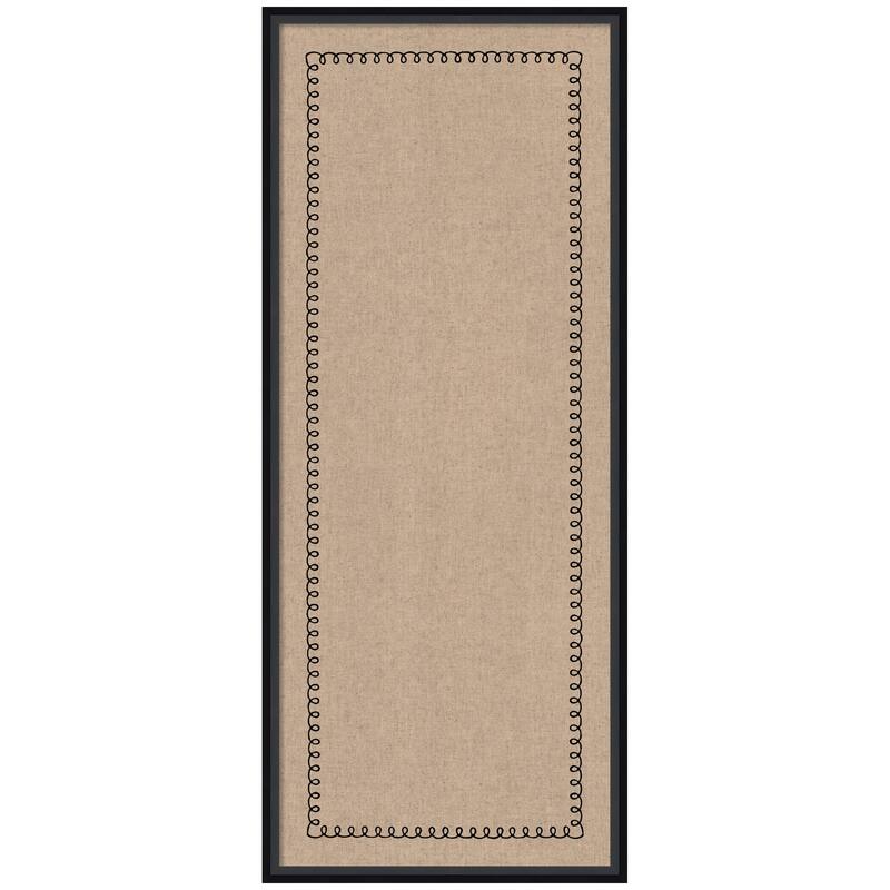 Kate and Laurel Pinboard Black Scallop Print - 17x41 - Lucie Black