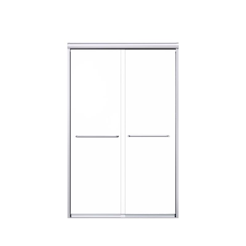 44"-48"W Semi-Frameless Shower Door - 72"H 6mm Tempered Glass - Chrome