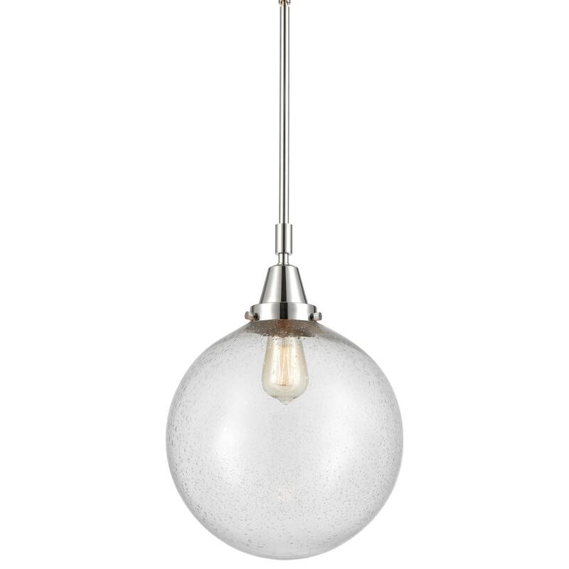 Innovations Lighting 447-1S-16-12 Beacon Pendant Beacon 12" Wide - Polished Chrome / Seedy