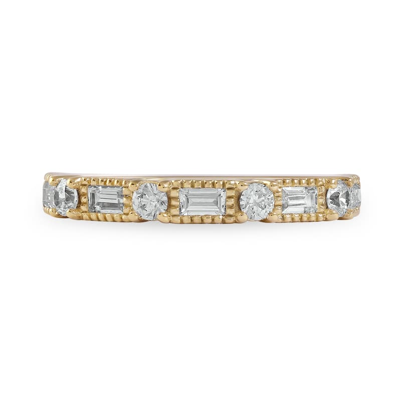 1/2ct TDW Vintage Inspired Diamond Wedding Band in 14k Gold for Women