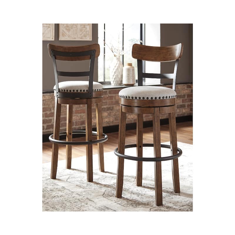 Valebeck Swivel Barstool - Single - Brown - Bar Height