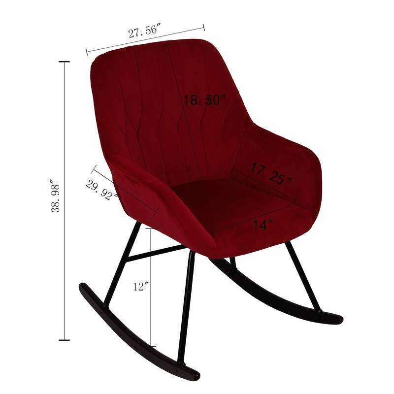 Upholstered Velvet Rocking Chair