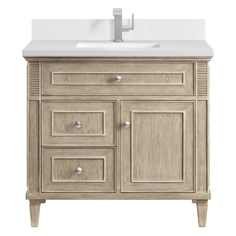 James Martin Vanities 424-V36-1WZ Lorelai 36" Single Basin Wood Vanity - Whitewashed Oak