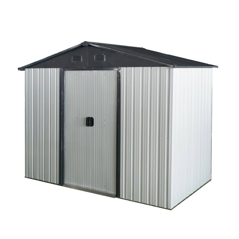 Waterproof Garden Shed Tool Shed Pet Shed Rust-resistant Metal Storage Shed with Lockable Sliding Door