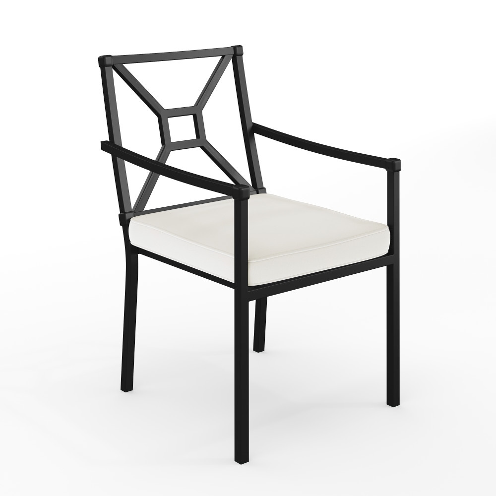 Martha Stewart All-Weather Steel Frame Stackable Patio Armchair with Cushion - 23"W x 26.25"D x 35.25"H
