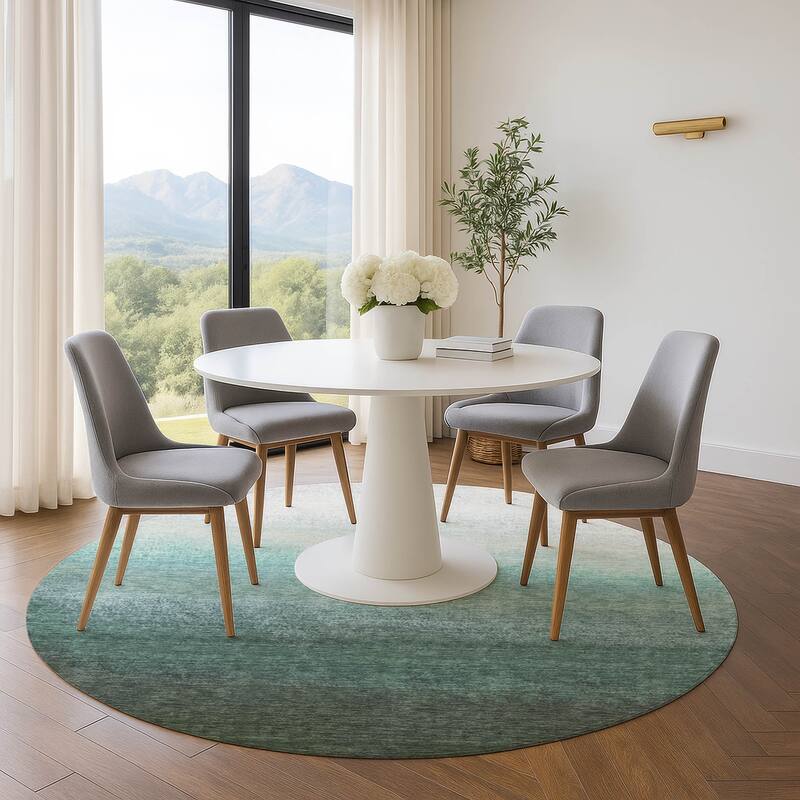 Premium Washable Super Soft Abstract Ombre Mayfield Rug - Seafoam - 8' x 8'