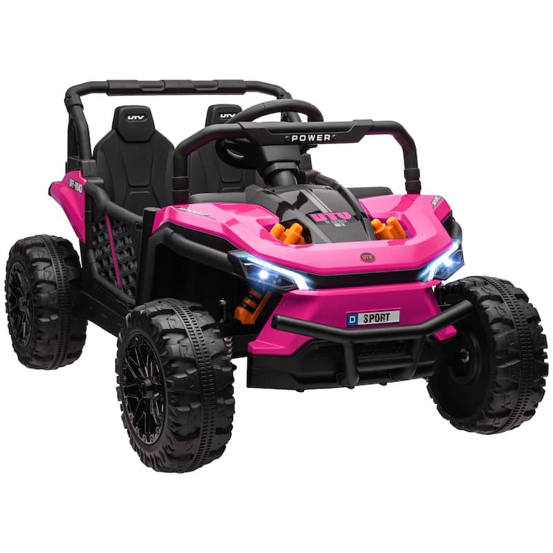 12V Kids Electric Car with Parent Remote, Ride-On Car Off-Road Toy Car All-Terrain Car with LED Light