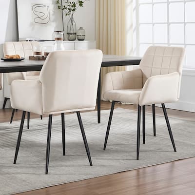 Velvet Dining Chair With Metal Legs