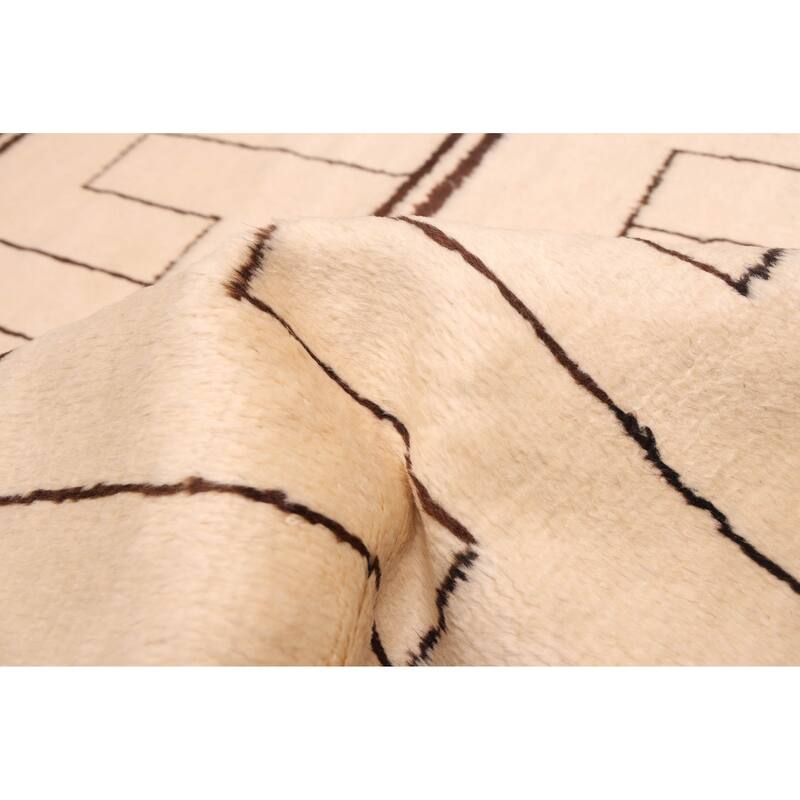 ECARPETGALLERY Hand-knotted Pak Finest Marrakesh Cream Wool Rug - 8'3 x 10'0