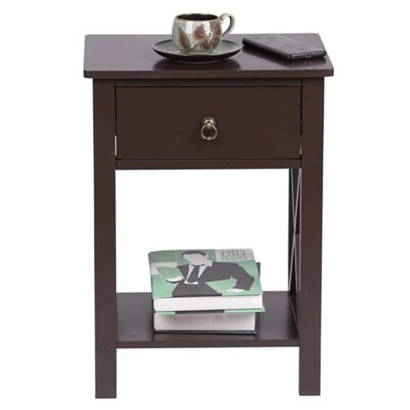 Modern Nightstand with Drawer and Shelf Stylish and Functional Bedside Table for Organized Living
