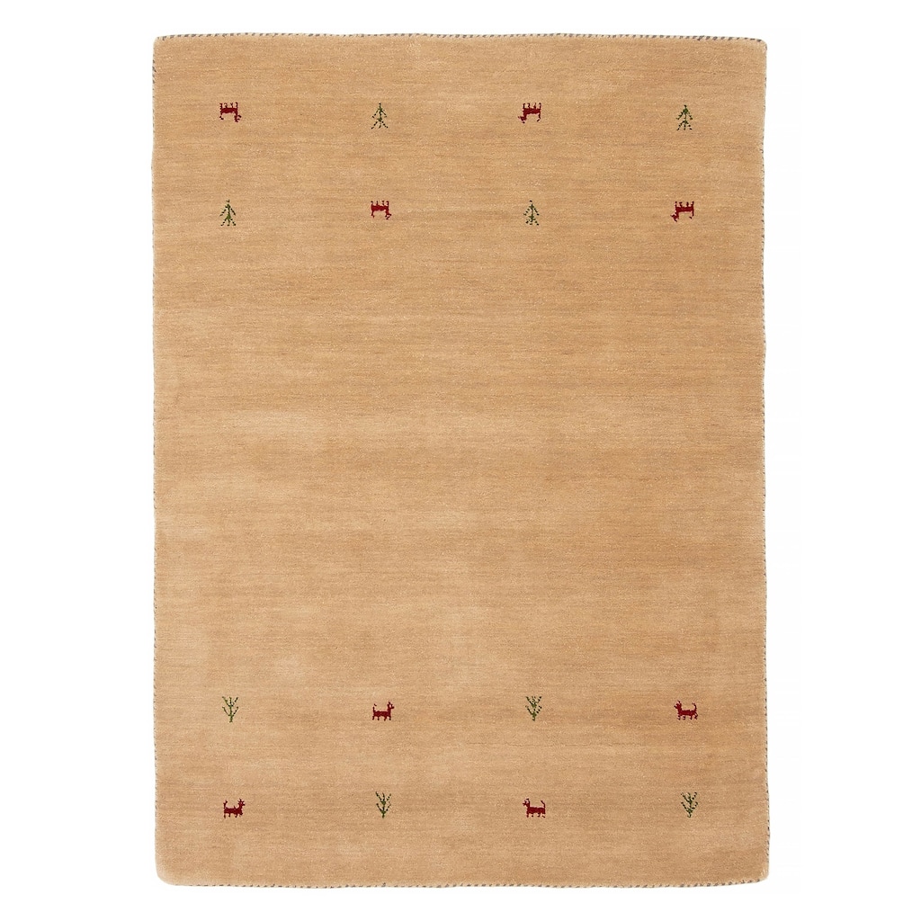 Kashkuli Gabbeh Beige Rug 3'10" x 5'5" - 3'10 x 5'5