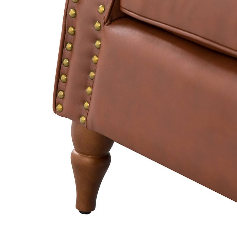 Mycenae Upholstered Accent Armchair with Nailhead Trim Set of 2