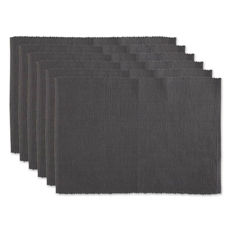 DII Barn Red Ribbed Placemat Set/6
