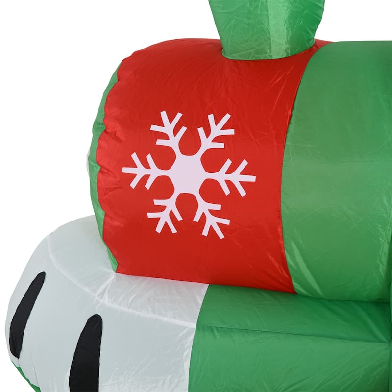Multi-Color Polyester Inflatable Holiday Train with LED Lights and Blower