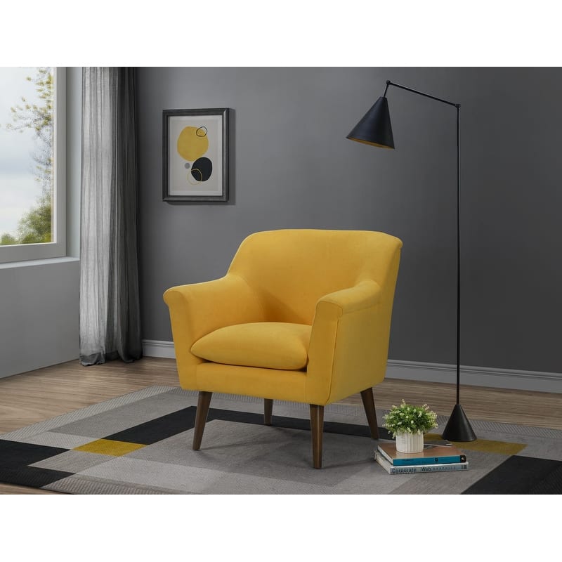 Mid-Century Modern Style 31.5" Steel Woven Fabric Oversized Armchair