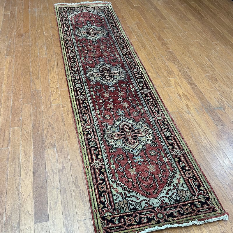 HERAT ORIENTAL 2'6" x 10' Handmade Heriz Wool Rug - 2'6 x 10'