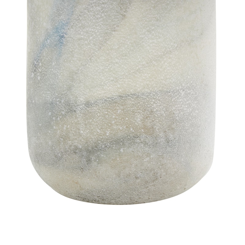 Glass Distressed Decorative Vase with Blue and Tan Texturing - Cream - Roche River Decor