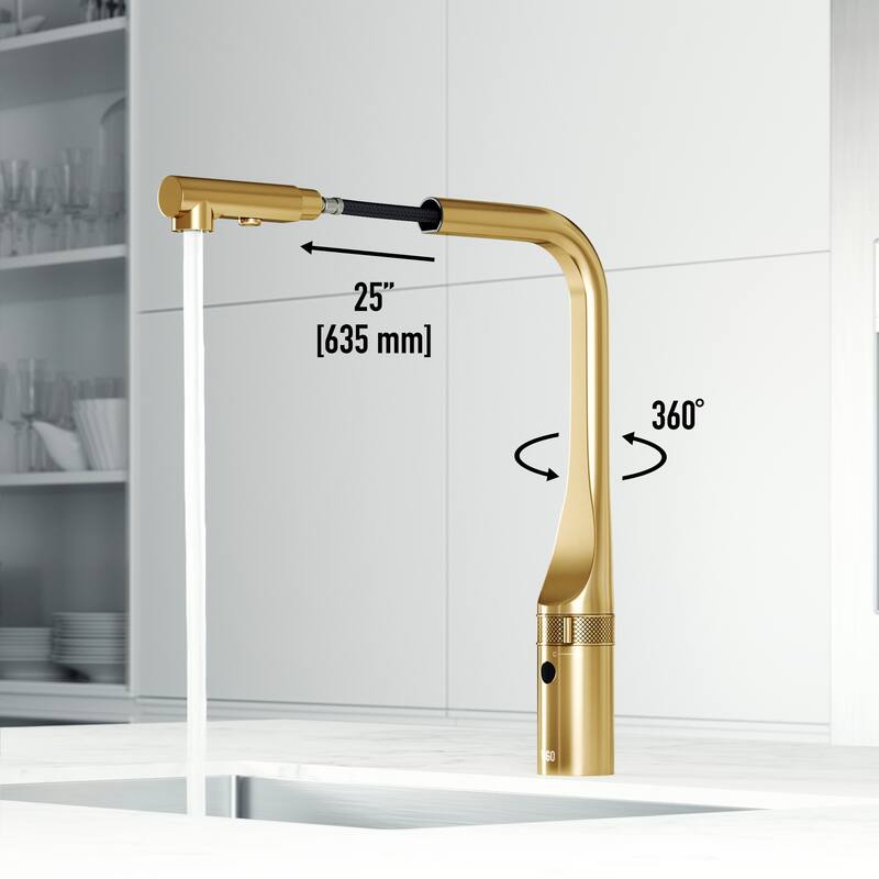 VIGO Jewel 15" H Touchless Pull-Out Sprayer Kitchen Faucet