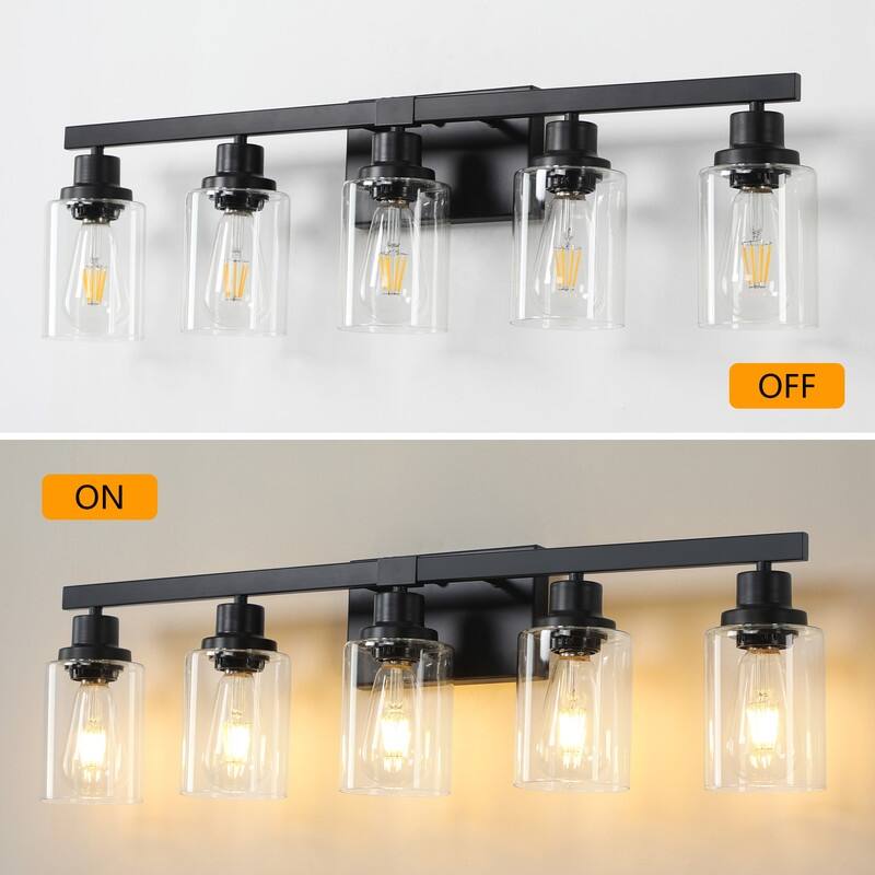 Bathroom Vanity Light With Clear Glass Shades For Vanity Mirror, Bathroom, Or Hallway