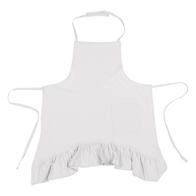 Cotton Linen Apron, Pleated Butterfly Tail Aprons for Coffee Shop - 31.5 inch