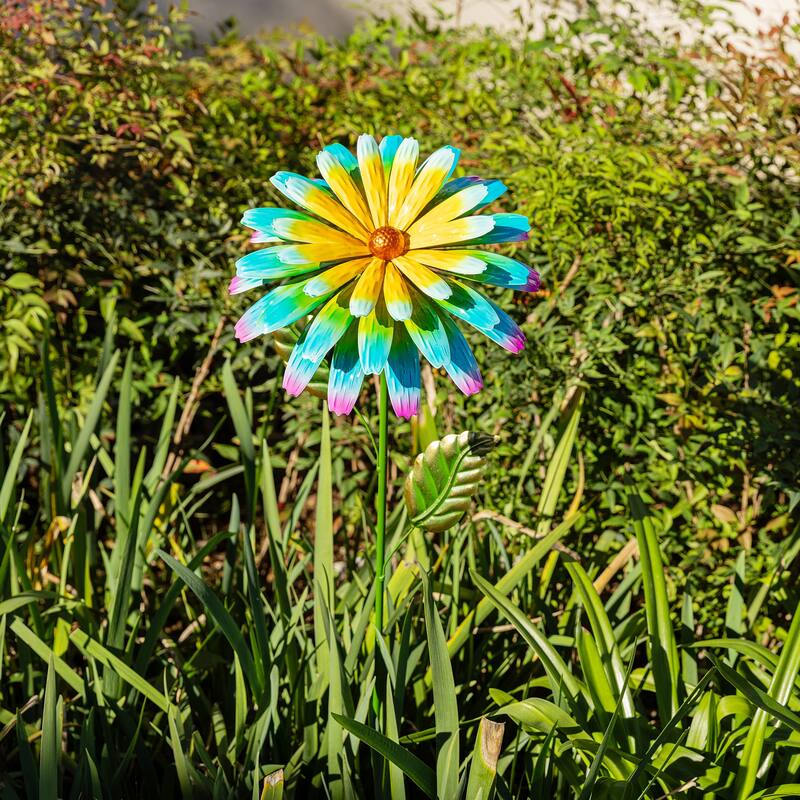 Glitzhome 41"H Garden Metal Flower Yardstake