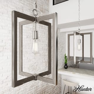 Hunter Woodburn 1-Light Pendant - Island, Dining Room, Foyer - Modern Farmhouse, Rustic, Transitional